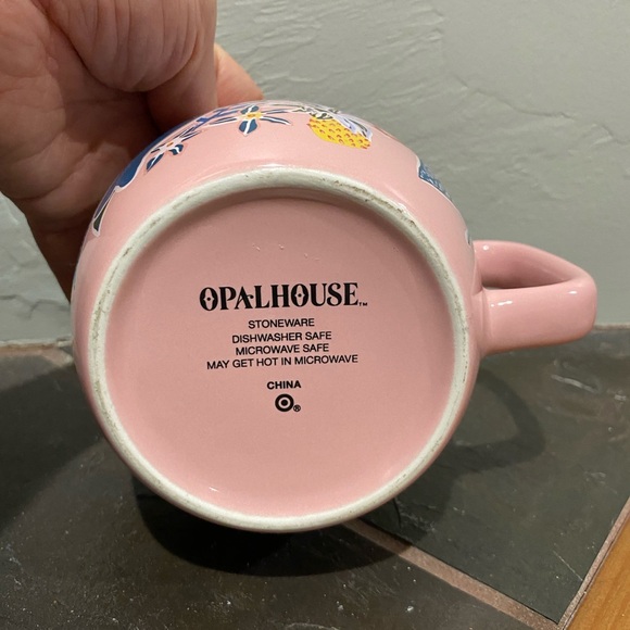 Opalhouse Stoneware Mug Away From My Desk 16 Oz Cockatoo Floral Pink - Picture 7 of 7